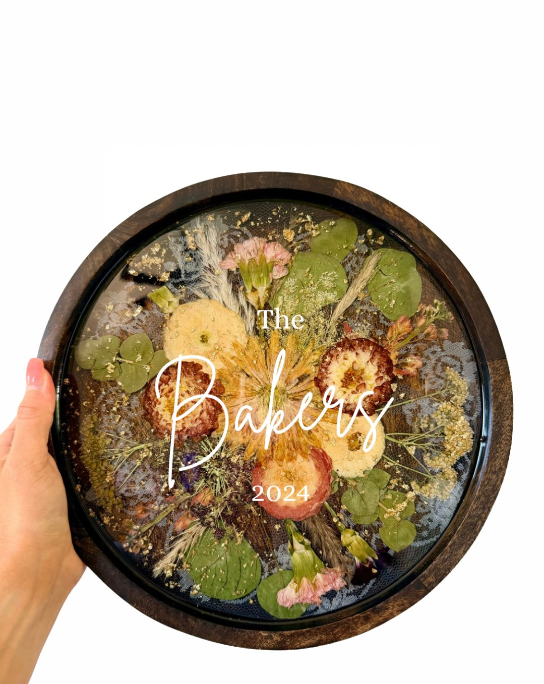Resin Wood Tray with Vinyl Lettering