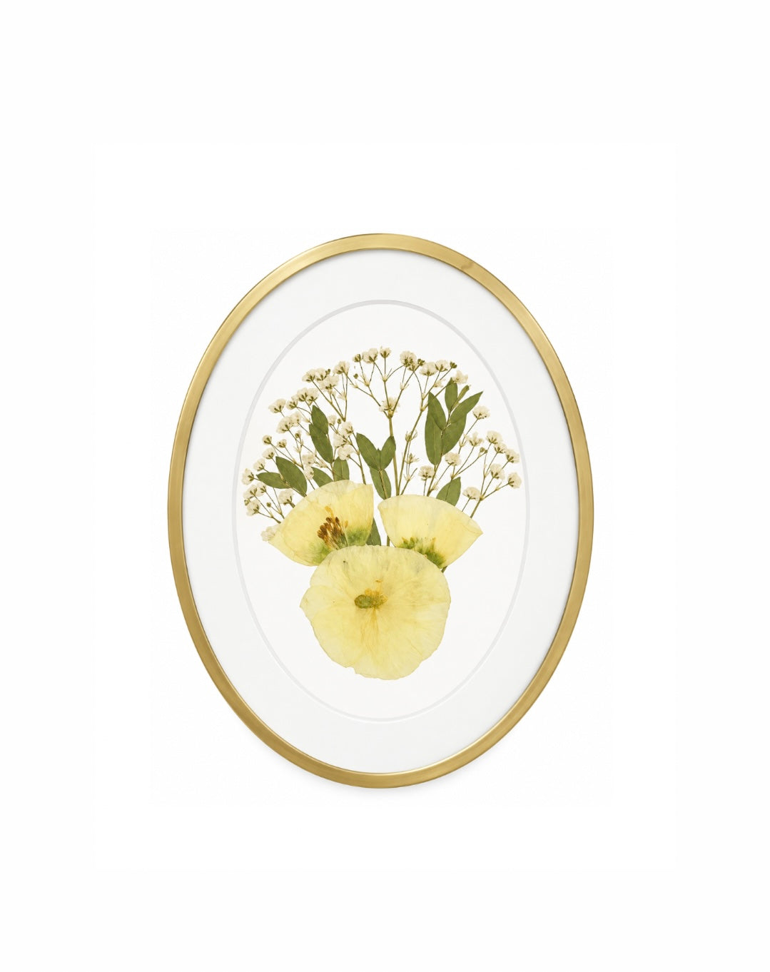 7x9 Gold Oval Metal Frame – White Backing