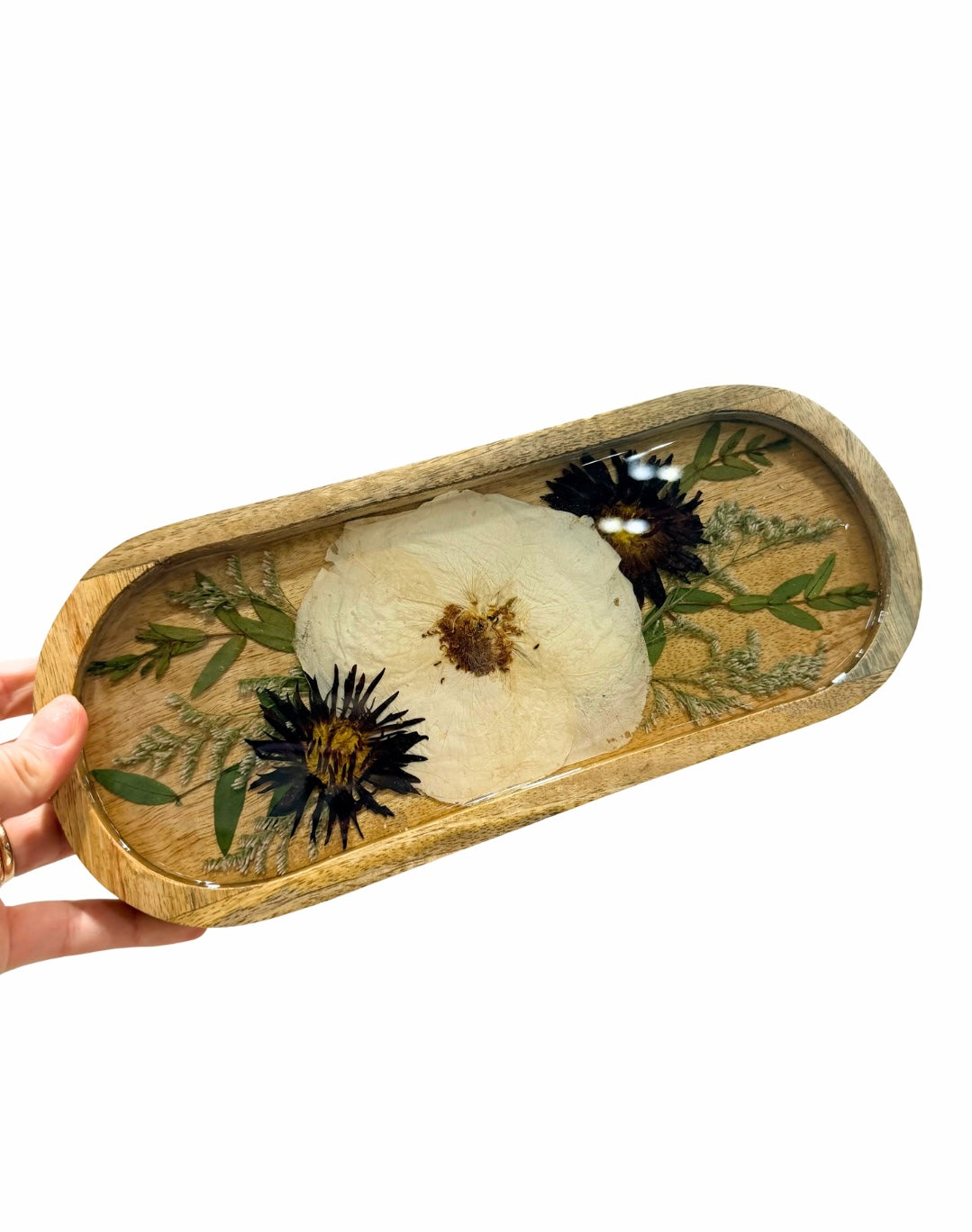 Long Resin Wooden Tray