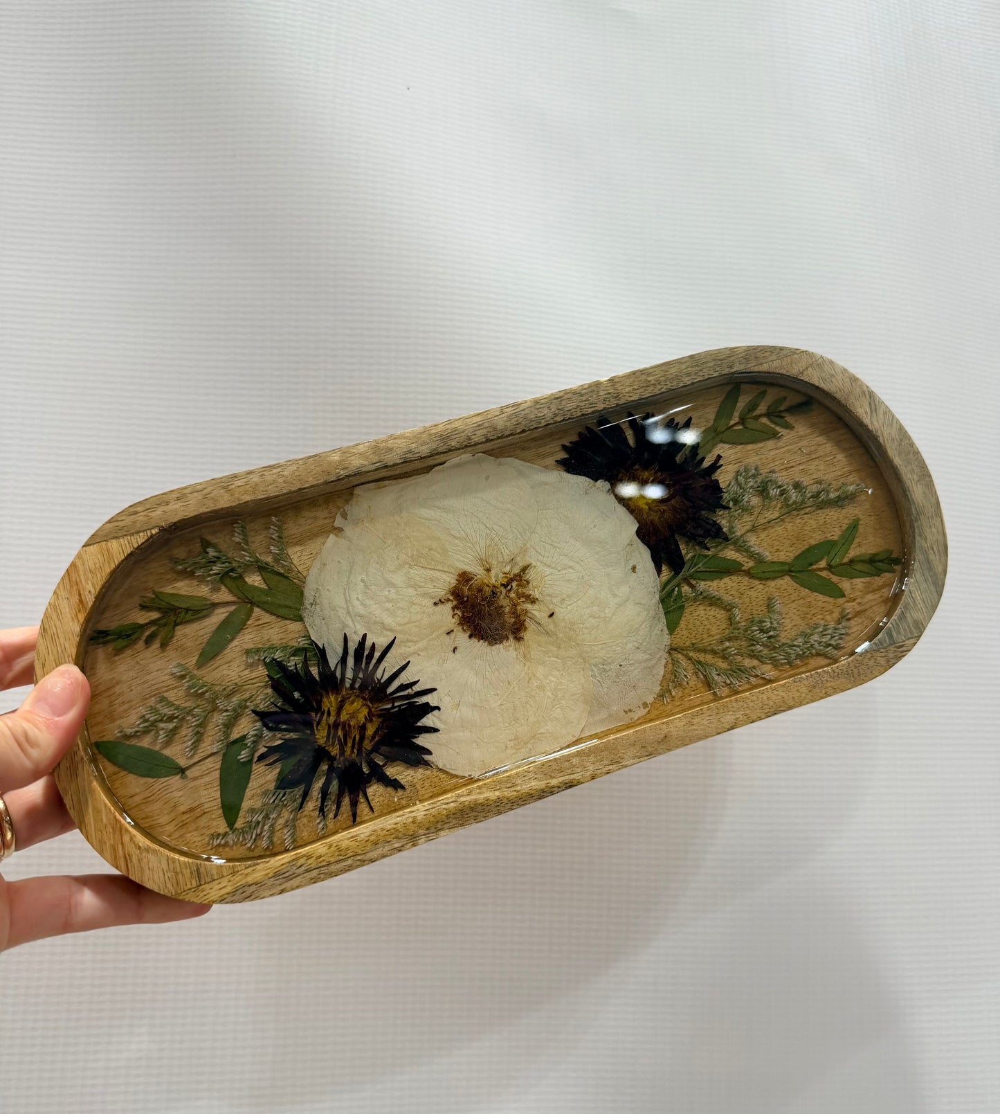 Long Resin Wooden Tray