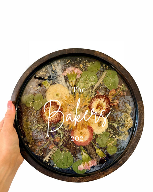 Resin Wood Tray with Vinyl Lettering