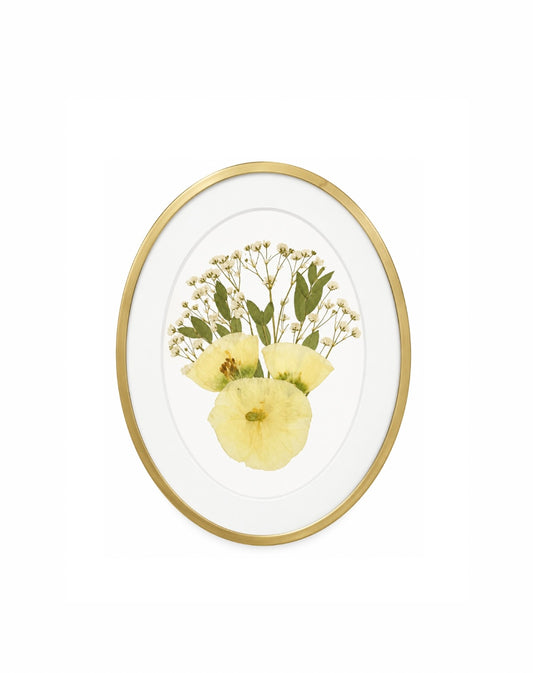 7x9 Gold Oval Metal Frame – White Backing